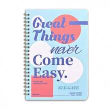 Cuaderno espiral con rayas y portada con brillo, coqueto - Blanco - Ver 1