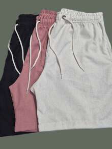 Men's Linen Shorts 3-Piece Kit - 淺灰色 - 查看 1