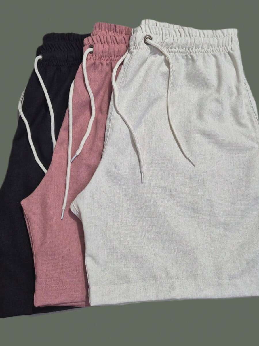 Men's Linen Shorts 3-Piece Kit - 淺灰色 - 查看 1