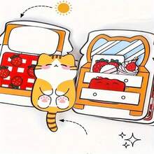 1 pieza Combo de tema de gato de fresa Kit de manualidades de gato de fresa y gato naranja con piezas de plástico coloridas, excelente para cortar de forma creativa y hacer rompecabezas, perfecto para regalar a familiares y amigos en cumpleaños, Navidad y Año Nuevo