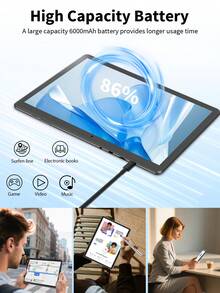 Relndoo Tablet Android 15, 10.1 Inch Tablet PC, (6GB+20GB) RAM+128GB ROM, RK3562 Quad-Core 2.0 GHz, 802.11n Wifi 2.4G/5G Wireless, 2MP+8MP Dual Camera, 1280*800px HD Touchscreen, 6000mAh Battery, Supports 1TB SD Expansion, Type C (No Adapter)