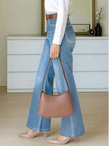 Fashionable Streetwear Casual Everyday Commute Versatile Women's Washed Straight Leg Jeans - Medium Wash - View 4