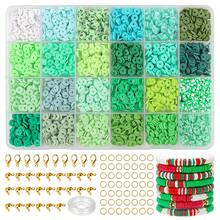 Bộ dụng cụ làm vòng tay bằng hạt đất sét 2400 chiếc, hạt phẳng Preppy, hạt Heishi Polymer dùng làm đồ trang sức tình bạn và quà tặng thủ công quyến rũ - Đất sét polyme kiểu 1 - Xem 13