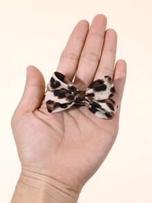 2个豹纹印花发夹，卡其棕色蝴蝶结鳄鱼夹，优雅日常发夹，可爱甜美时尚发卡，女士发饰，发夹，发卡