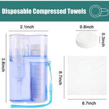 BigOtters - 5 toallas comprimidas con botella, pañuelos de monedas para acampar, tabletas de papel higiénico, toallas portátiles para belleza del hogar y senderismo al aire última intervensión - 100 unidades - Ver 6