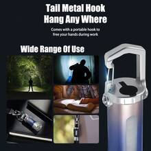 1 Stück Mini LED COB Taschenlampe USB wiederaufladbar mit Haken, tragbarer Schlüsselanhänger Licht für Outdoor Camping mit rotem und blauem Licht