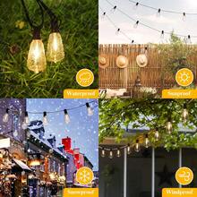 1 Box Of 12 ST38 Solar String Lights, 50 FT USB & Solar Dual Charging Outdoor String Lights, 3 Modes, 2600K Waterproof Garden Lights For Porches, Gardens, Markets, Bistros, And Camping - 暖色 - 查看 5