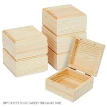 Natural Wooden Treasure Chest With Safety Latch - Stackable, Suitable For DIY Crafts, Pirate Party Favors, Wedding Decorations, Gift Boxes - Customizable Paint, Stains, Varnish - Great For Scavenger Hunts And Themed Events, Treasure Chests, Themed Party Supplies, Classic Wooden Appearance, Stackable Storage, Sturdy Construction, Craft Supplies, Crafting Enthusiasts