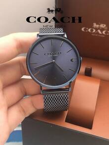 Coach Charles Blue Dial Blue Mesh Bracelet Watch For Men