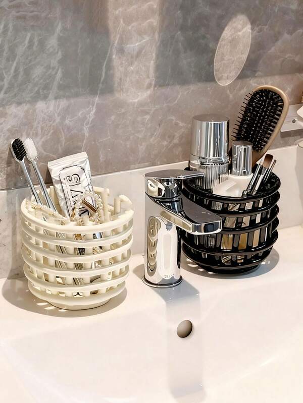 1 Stück Luxus Schminktafel Pinselhalter, Badezimmer Waschtisch Organizer, Wohnzimmer Fernbedienung Aufbewahrungskorb, Multifunktions Aufbewahrungszylinder