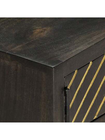 VidaXL Coffee Tafel 90x50x35 Cm Solid Mango Wood Zwart Goud ed view 5