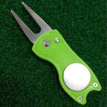 1 pieza Herramienta plegable premium para reparar marcas de bolas de golf, con mango de aleación de aluminio vibrante - Herramienta compacta y duradera de metal para reparar hoyos en el campo de golf, con agarre texturizado - Multicolor - Ver 8