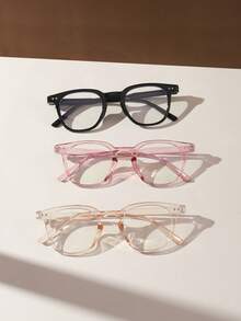 3 PCS Women's Casual Square Frame Light Glasses,Simple Design Lightweight Clear Glasses For Daily Clothing Decor And Everyday Use