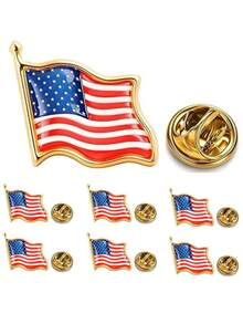 6件/套各式国旗形状金属胸针 - 彩色 - 查看 11