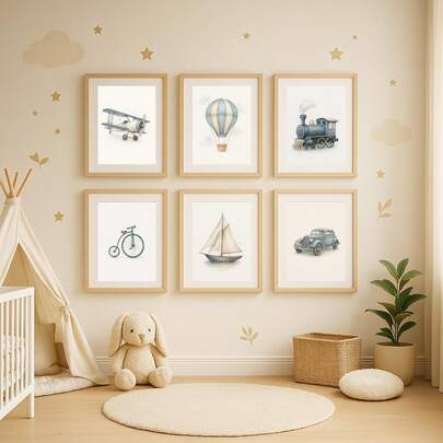 1件复古汽车主题装饰品，适合婴儿房、游戏室、幼儿园、男孩/女孩房间装饰