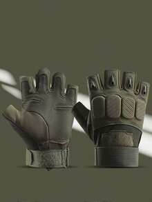 1双男士户外骑行运动健身半指手套 - 彩色 - 查看 21