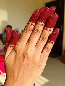 Haina Hand Drawn Hollow Out Finger Nail Flower Finger Template With Multiple Patterns Haina Bride Wedding Party Semi Permanent Finger Skin Painting Waterproof Tattoo Template,Tattoo Stencil - Black - View 7