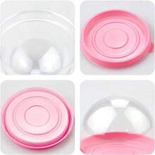 200个装,透明塑料迷你蛋糕盒(带盖),圆形纸杯蛋糕托,塑料蛋黄泡芙盒,月饼圆顶盒,烘焙包装盒,厨房烘焙工具,小型企业用品 - 彩色 - 查看 7