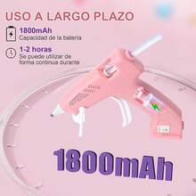 MIAOKE Pistola de Silicon Inalambrica con 20 Accesorios Decorativos, 5 Barras de Pegamento Caliente Premium, Pistola de Silicon Caliente Adecuada para Bricolaje, Manualidades y Reparaciones de Hogar - rosa - Ver 5