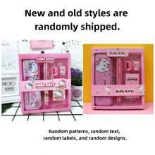 Sanrio 三丽鸥KT文具礼盒套装，男女皆宜，包含KT系列文具用品——铅笔盒、橡皮擦、塑料尺等。是生日礼物、派对礼品、课堂奖励和日常文具的理想之选。