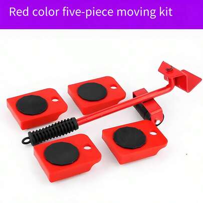 Juego de 5 piezas de elevadores de muebles de alta resistencia, rodillos de metal para mover muebles con almohadillas giratorias de 360 grados, kit de herramientas fáciles para deslizar sofás y electrodomésticos