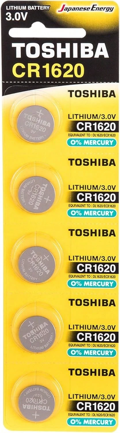 Bộ pin lithium 3V 1620 của TOSHIBA gồm 5, 10, 20 viên dùng cho điều khiển từ xa, máy ảnh, thiết bị y tế, đồ chơi và các thiết bị khác, v.v. Chất lượng đáng tin cậy - CR1620 - Xem 1