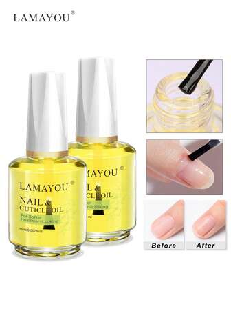 2Pcs Cuticle Oil For Nails - Repairs Cuticles Overnight - Moisturizes And Strengthens Nails And Cuticles - 15ml
