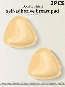 1 Pair Of Double Sided Self-Adhesive Bra Pads, Chest Pads Adhesive Pads, Reusable Padding Pads, Sided Adhesive Bra - Silicone Triangle Bust Pads, Reusable, Cleavage Design, Bra Bikini Invisible Thickened Chest Pads Waterproof For Swimming - Multicolor - View 10
