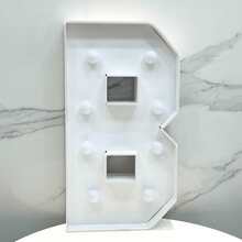 1pc 64cm/25.2in Lighted Letter KT Board Frame, A-Z Plug-In Adjustable Holder With Bracket, Suitable For Birthday Party Anniversary Wedding Proposal Party Decor - Cool White Light, Battery Not Included - White - View 22