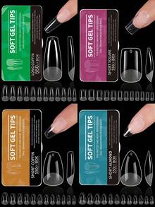 Acryl Französisch Halb-künstliche Nageltips Kurze Länge | Mittlere Länge | Lange Länge Nagelkunst Klare künstliche Nageltips Ultra-dünne nahtlose matte lange Tropfenform Mandelform Vorgefertigte Nageltips Muss-haben für Beauty-Enthusiasten Unerlässlich für Nagelstudios UV-Gel Nagelbedarf Zehennagel Aufklebe-Nägel Nagelbedarf Nägel