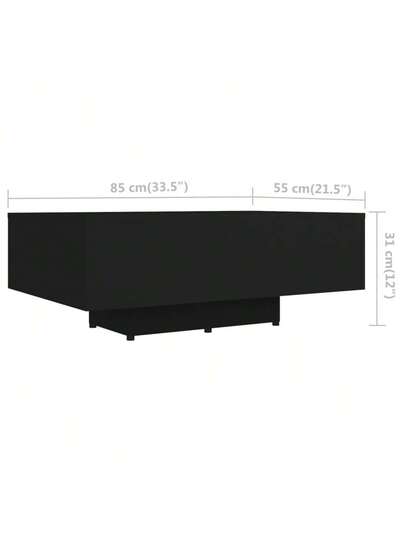 VidaXL Coffee Tafel 85x55x31 Cm, Processed Wood, Zwart view 2