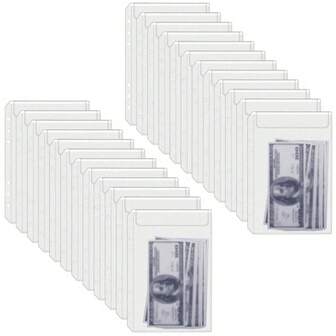 6/12/24 包 PVC 活页夹口袋 A6 A5 尺寸 6 孔防水活页夹袋文件夹，透明信封，适用于 6 孔笔记本活页夹、文件、账单现金卡