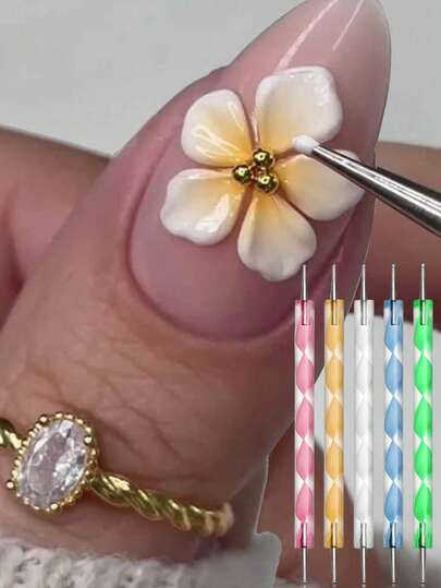 Nail Dotting Pen For Summer Nail,Nail Brush,1/5 Pcs Pattern Tracing Stylus,Nail Dotting Pen For 3D Flower,2 Way Dotting Pen Tool Nail Art Tip Dot Paint Manicure Kit (5pcs),Ball Embossing Stylus For Transfer Paper, Tracing Tools For Drawing,Embossing Tools For Paper, Art Dotting Tools For Nail Art, Ball Tip Clay Tools Sculpting Stylus,Nail Supplies,Nail Tech Supplies,Nail Stuff,Gift For Women,Girl,Nail Brushes For Gel Nail Polish,Summer Nails,Nail Art Supplies,Nail Holder For Painting Nails