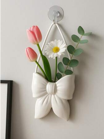 Jarrón decorativo con lazo colgante de pared, maceta decorativa para decoración del hogar y jardín exterior