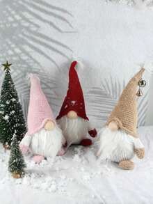 1PC Forest Santa Claus Pink/Brown/Red Christmas Doll 19.69 Inch Christmas Faceless Santa Claus, Christmas Ornament Home Faceless Doll, 2025 Christmas New Year Gift, Christmas Holiday Decoration, Christmas Tree Decoration, New Year Decoration, Festival Atmosphere Decoration, Suitable For Christmas Decoration Doll Ornament, Christmas Gift Among Friends - Multicolor - View 4