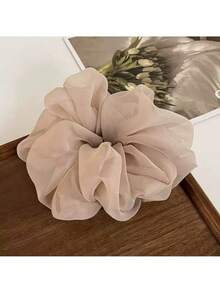 1/5pcs Fluffy Scrunchies, Versatile Hair Ties, Oversized Elegant Chiffon Hair Bands, Everyday Essential