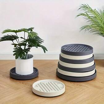 1 件装带隐藏轮子的花盆托盘 - 滚动设计，带隐形脚轮，可兼作花盆托盘，特别适用于植物架和花盆架