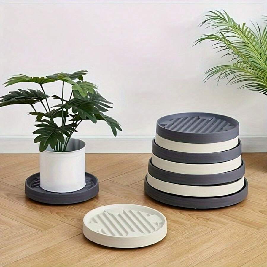 1 صينية زراعية مع عجلات مخفية - تصميم قابل للتحريك بعجلات غير مرئية، تعمل أيضًا كوعاء لأصيص النبات، خاصة لحوامل النبات وعربات الأصص - متعدد الألوان - مشاهدة 1