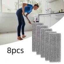 12 Peças Refis de Esfregão Resistentes - Absorventes Rápidos, Panos de Limpeza Reutilizáveis para Pisos de Madeira, Azulejo, Vinil - Compatível com Esfregões Planos - Suprimentos de Limpeza Econômicos (12 peças), Manutenção de Pisos, Microfibra de Alta Qualidade, Lares Movimentados