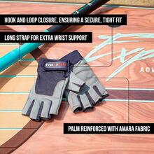 Guantes de Vela MRX BOXING & FITNESS con 3/4 Dedos y Agarre para Hombres y Mujeres, Ideales para Kayak, Entrenamientos, Guante de Vela - Dedo cortado Azul, Gris - Ver 1