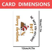1PC Funny Cat Christmas Card For Cat Lover Friend Family, We Wish You Nothing Butt Merry Christmas, Greeting Card With Red Envelope - one-size - View 2