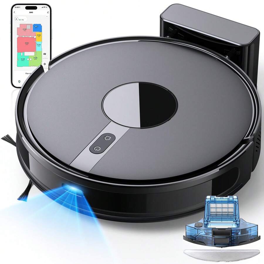 Lubluelu B40 Smart Navigation 6500Pa Robot Vacuum Cleaner And Mop App Control 14 No-Go Zones LiDAR Laser Navigation - UK Plug(220-240V) - View 1