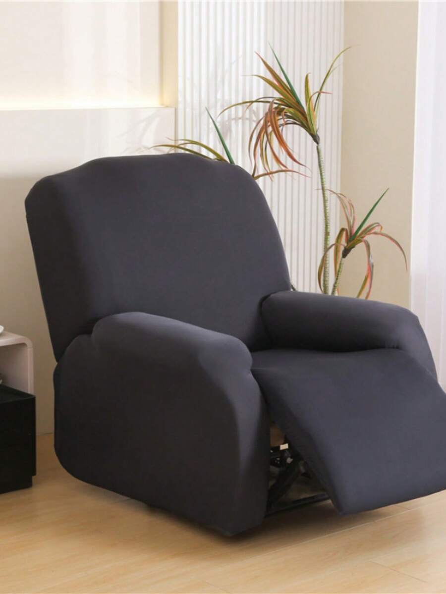 4/6/8pcs Solid Color Lounge Chair Sofa Cover, Polyester Fiber Simple Milk Silk Fabric Lounge Chair Cover, Suitable For Office, Living Room, Home Decoration, Washable Sofa Cover, Suitable For All Seasons