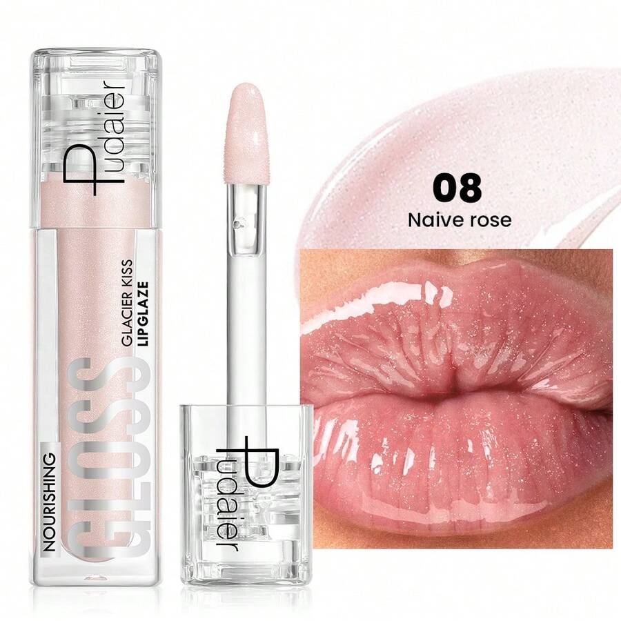 Pudaier 1 件不粘唇彩，持久保湿镜面水光泽，易于混合的润唇膏，适合生日圣诞礼物