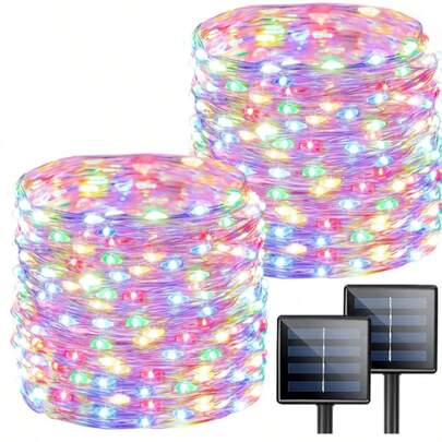 Christmas Decorative Lights LED Outdoor Camping Atmosphere Light 105ft 300LED Solar Outdoor Waterproof Light Light Suitable For Outdoor Camping Canopy Tent Decoration Garden Courtyard Party Decoration Light