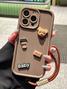 Étui de téléphone en silicone mignon avec ourson bébé compatible avec 16/16 Pro/16 Pro Max, 15, 14 Pro/13/12/11 Pro Max/X/XR, 14 Plus, 7/8, SE, Galaxy A05/A05S, S20 FE, S24 Ultra, Redmi 13C/14C/A3, OPPO A16/A17/A58/A60, Vivo Y02/Y02S/Y17S, Honor X50i/X8B/X8A, Coque de protection anti-chute