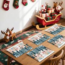 1 set/1 pieza/4 piezas/6 piezas/100 piezas Manteles individuales con estampado de conejo y alce, manteles individuales termoaislantes, adecuados para decoración del hogar, comidas festivas, decoración de cocina y fiestas, manteles individuales para fiestas, pueden ser regalos - Multicolor - Ver 6