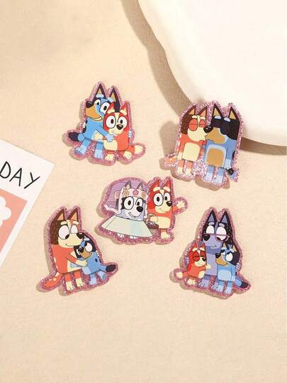 Bluey 1/5Pcs Bluey Patch DIY Jewelry Accessories Cute School Bag Accessories Stickers Decorative Accessories Gift Christmas Gift