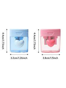 4 قطع مبراة أقلام بشكل قلب كرتوني بألوان الماكرون، مزودة بغطاء شفاف وفتحتين، مناسبة لمختلف أنواع الأقلام، تجليخ ناعم عالي الجودة لاستخدام طلاب المدارس الابتدائية والأطفال في التعلم والامتحانات