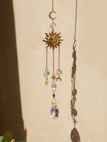 1pc Sun & Moon Decor Wall Hanging, Modern Artificial Crystal Hanging Decoration For Home Wall Decoration - Multicolor - View 10